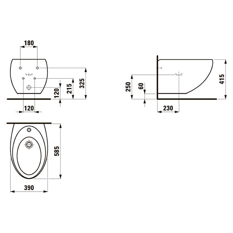 Біде підвісне Laufen Alessi Оne H8309714003041 (142079) - фото 2 Біде підвісне Laufen Alessi Оne H8309714003041 (142079) - фото 2