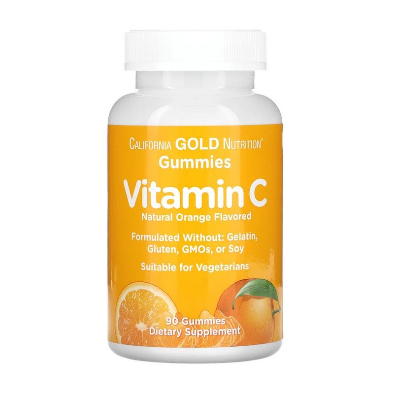 Витамин C для детей California Gold Nutrition 90 желеек Апельсин (18850-01)