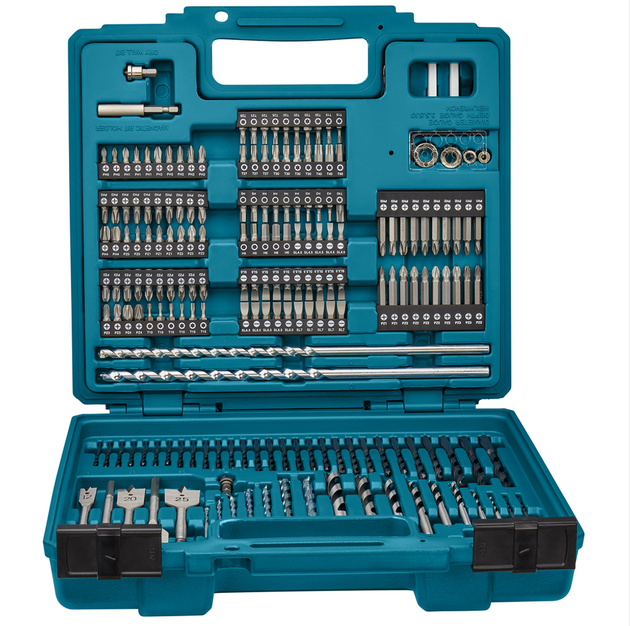 Набір біт і свердел Makita E-11689 256 шт. Блакитний (66305885)