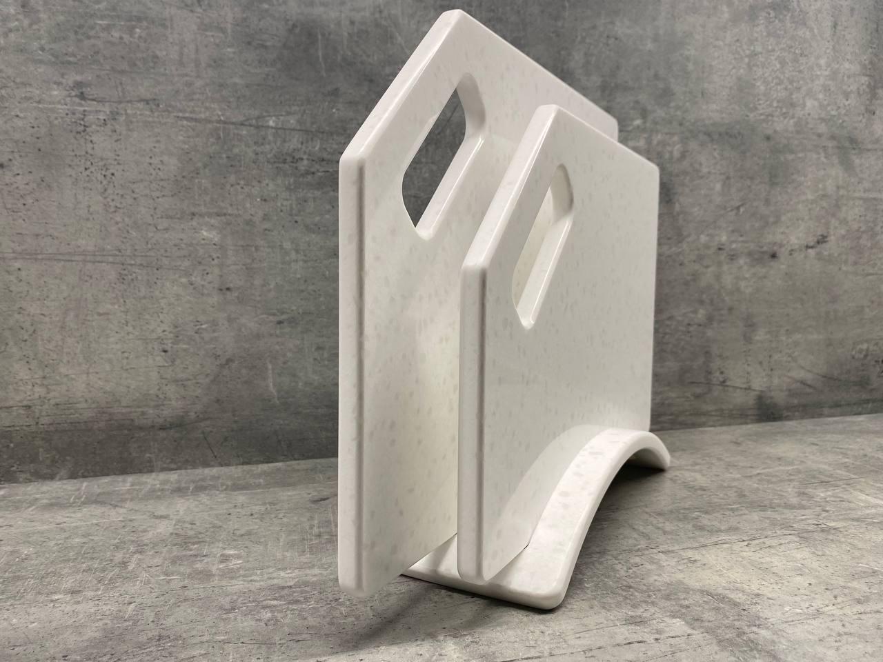 Набір дошок кухонних After Snow зі штучного акрилового каменю на підставці 2 шт. (195) - фото 2 Набір дошок кухонних After Snow зі штучного акрилового каменю на підставці 2 шт. (195) - фото 2