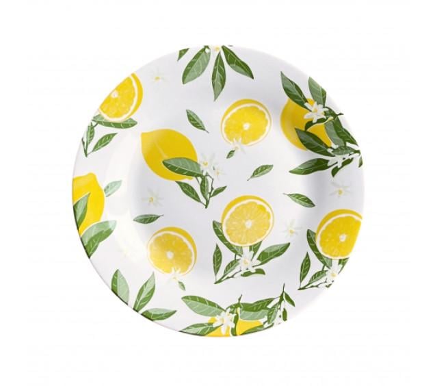 Обідня тарілка S&T Лимон з малюнком 22,5 см Білий (050-41-05)