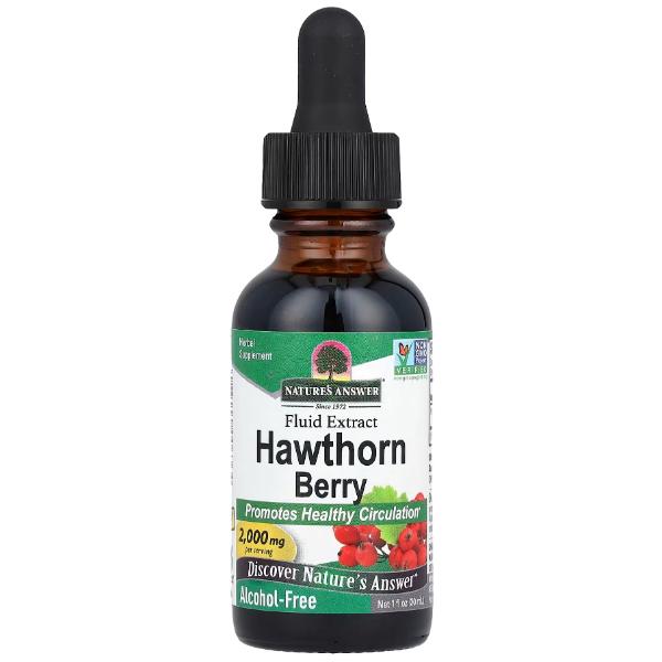 Комплекс для профилактики нервной системы Nature's Answer Hawthorn Berry Alcohol-Free 2000 мг 30 мл 15 порций (000022235)