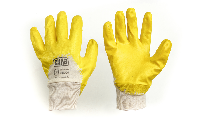 Перчатки Сила без подвеса с нитриловым покрытием р. 10 Желтый (481209)