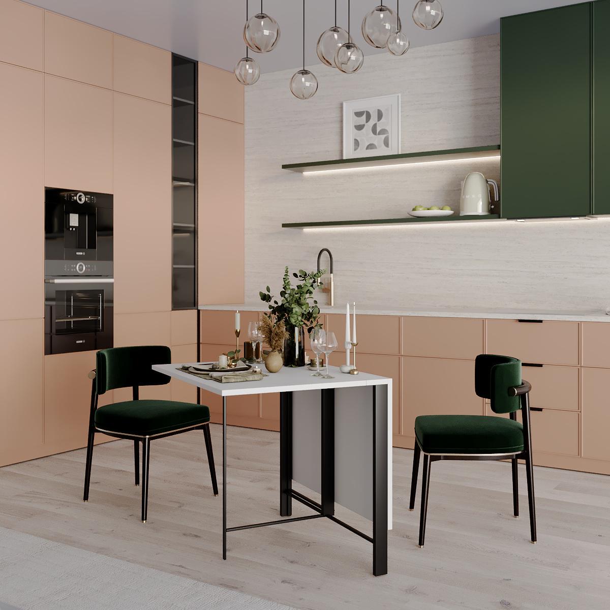 Обеденный стол-трансформер Voody 1300x900x756 мм Белый бриллиант/Черные ножки (GATB26010000030) - фото 5 Обеденный стол-трансформер Voody 1300x900x756 мм Белый бриллиант/Черные ножки (GATB26010000030) - фото 5