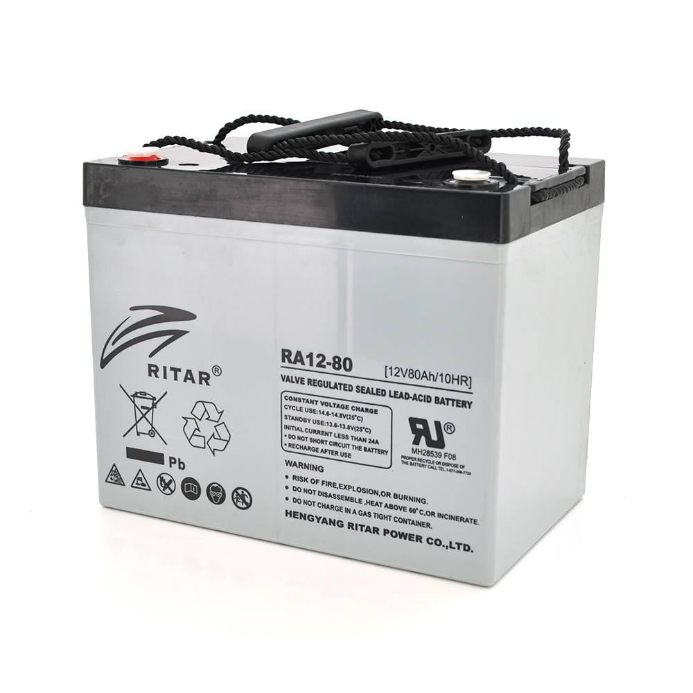 Батарея акумуляторна AGM RITAR RA12-80 12V 80,0Ah Q1 350x167x182 мм Gray (38964)