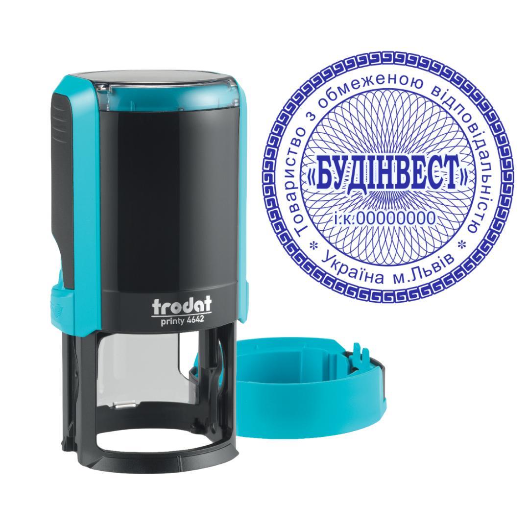 Печать ТОВ на автоматическом оснащении Trodat Printy 4642 с колпачком Бирюзовый (ООО4/4642/T)