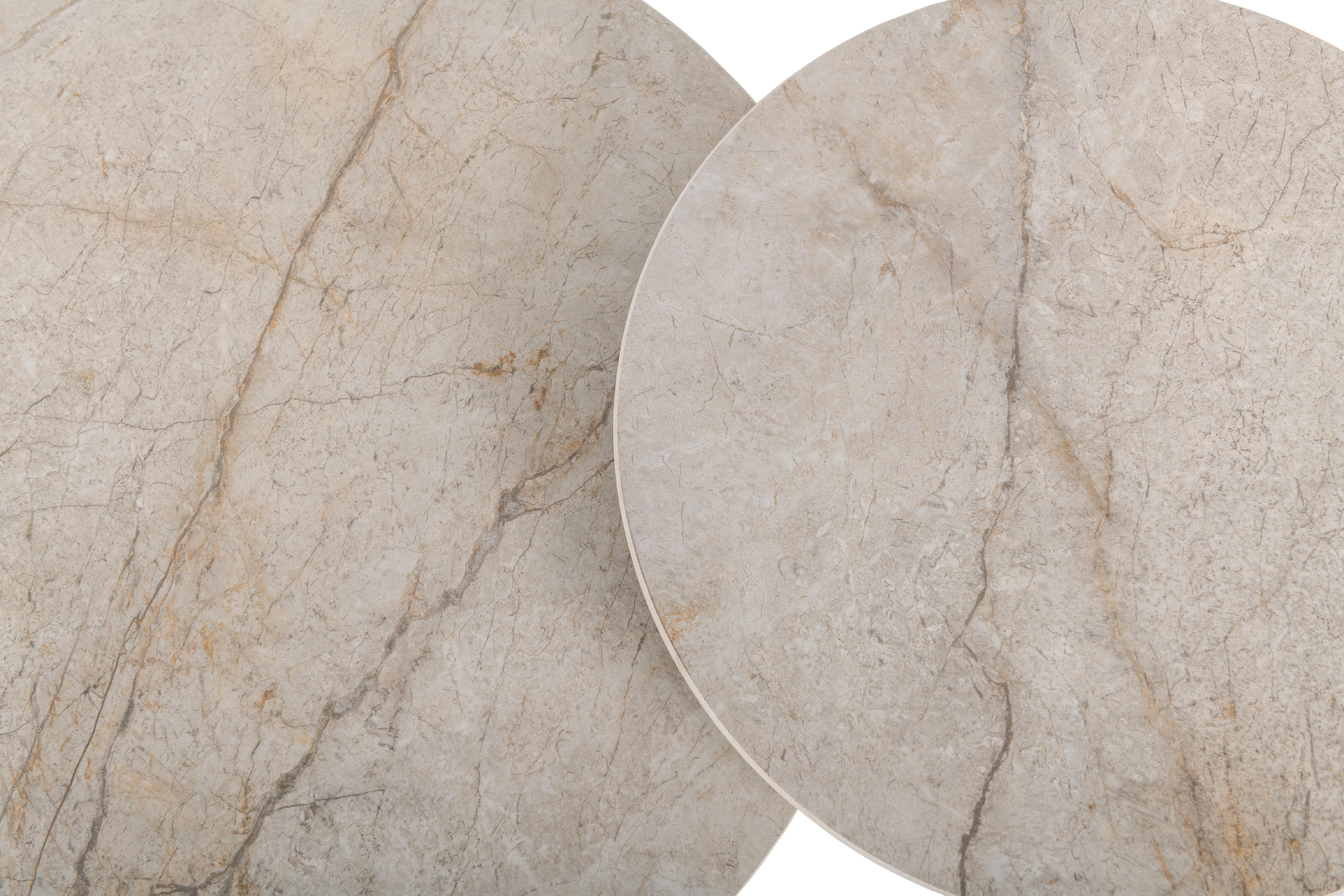 Комплект журнальных столов Vetro Рокко 700х460 мм/500х400 мм 2 шт. Мистик серый/Капучино (СТ-40) - фото 6