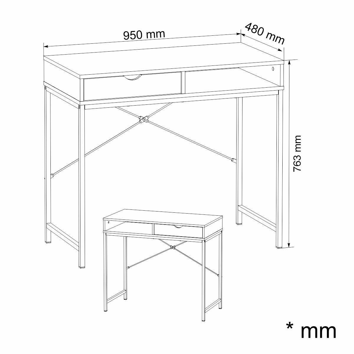 Письмовий стіл Компаніт Лофт-10 95х48х76,3 см Дуб сонома (24844997) - фото 2