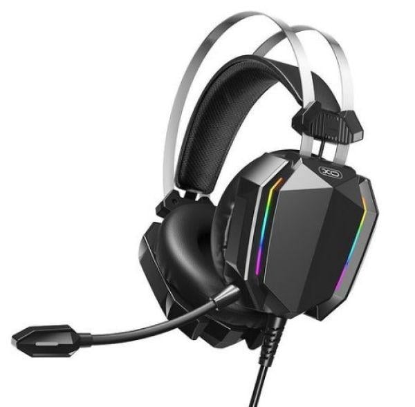 Гарнитура игровая проводная XO GE-07 с микрофоном LED RGB USB и 3,5 мм Черный (РН00324)