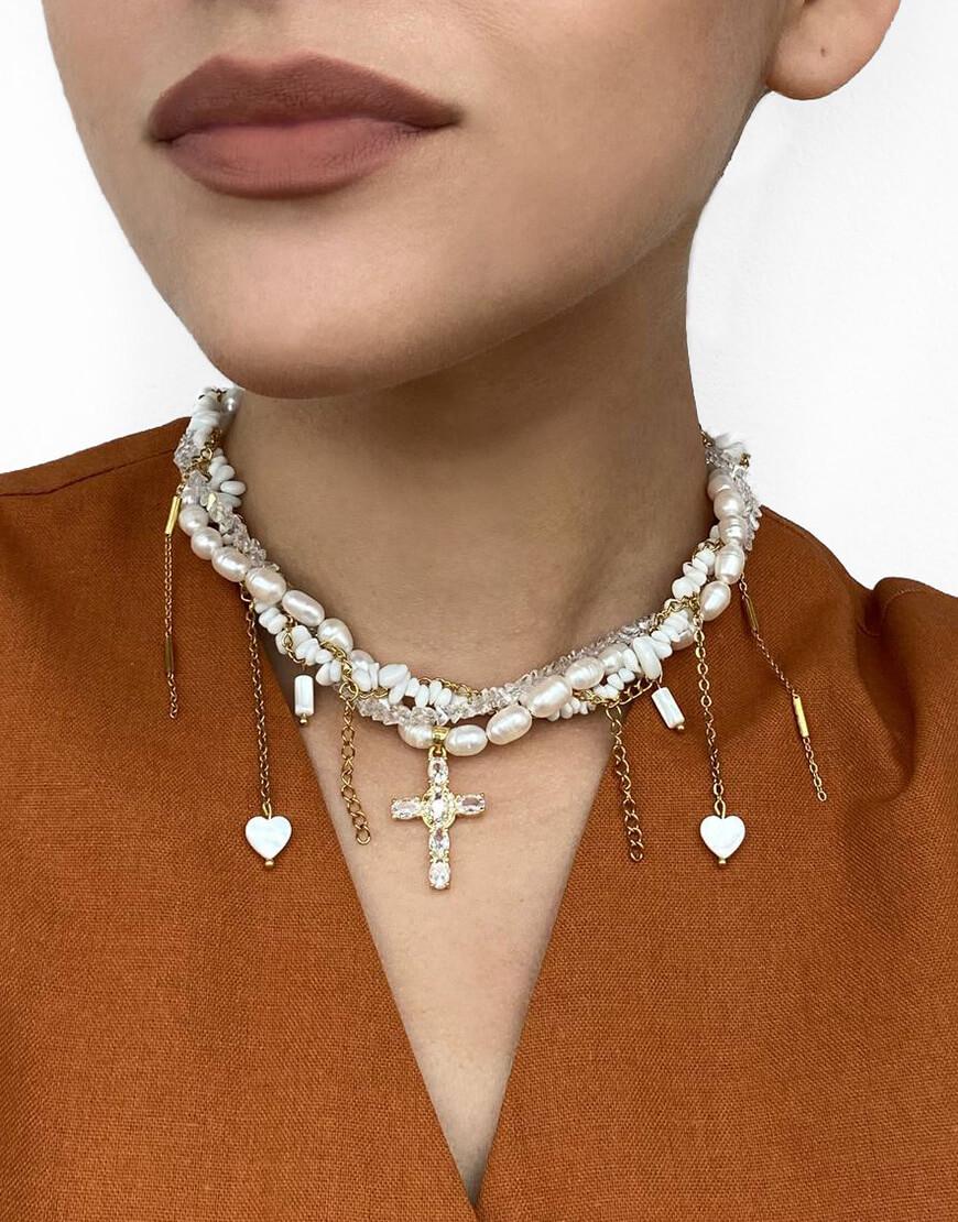 Намисто Cross Necklace Necklace NSTONE біле One size