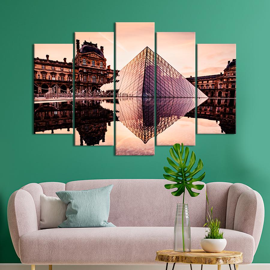 Картина город Художественный музей Лувр в Париже 187x119 см (A786-5)