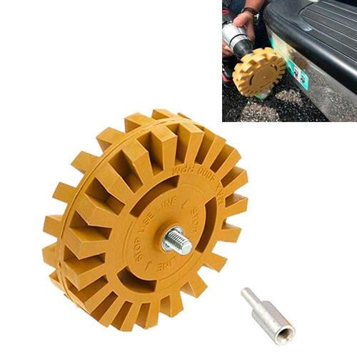 Насадка гумова на дриль для видалення наклейок скотча клею 100 мм 4000 об/хв (439252) - фото 2