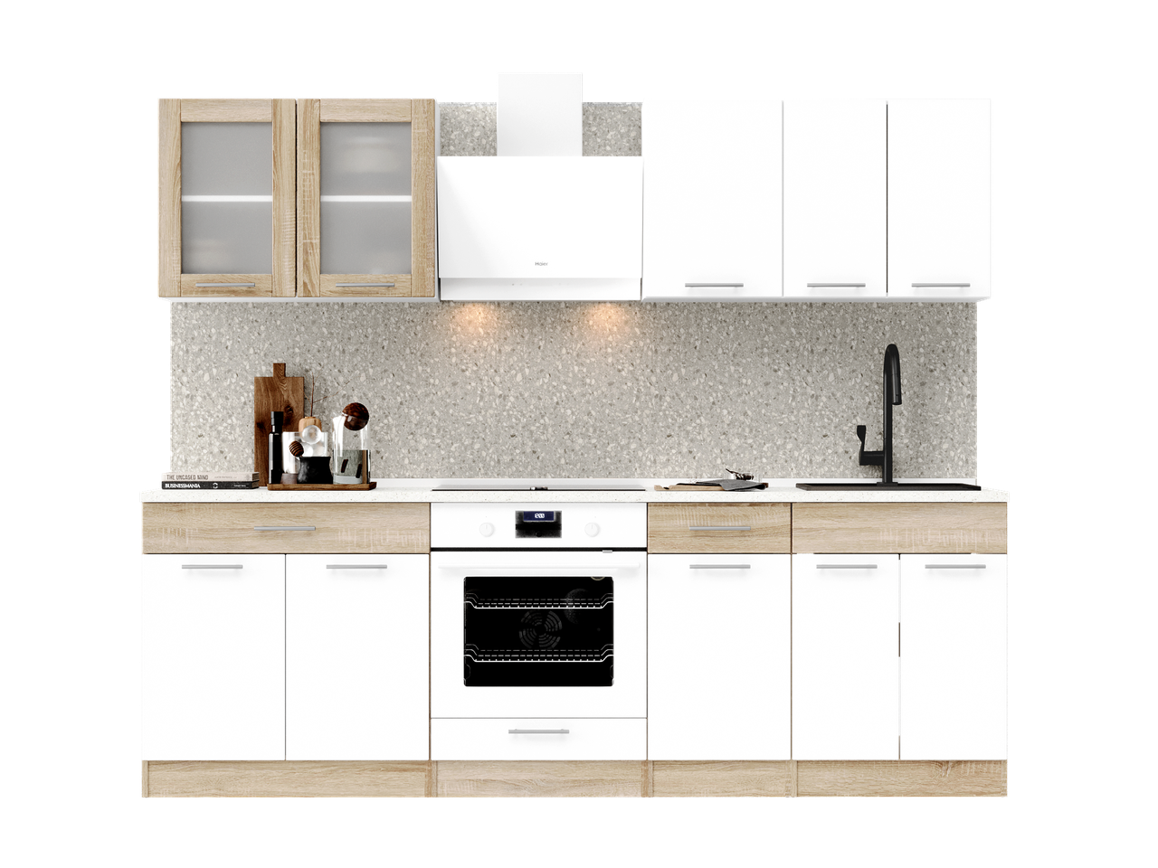 Кухня готовая Эверест №3 Эко Нова без столешницы 2,4 м Сонома/Белый (27003.02) Кухня готовая Эверест №3 Эко Нова без столешницы 2,4 м Сонома/Белый (27003.02)