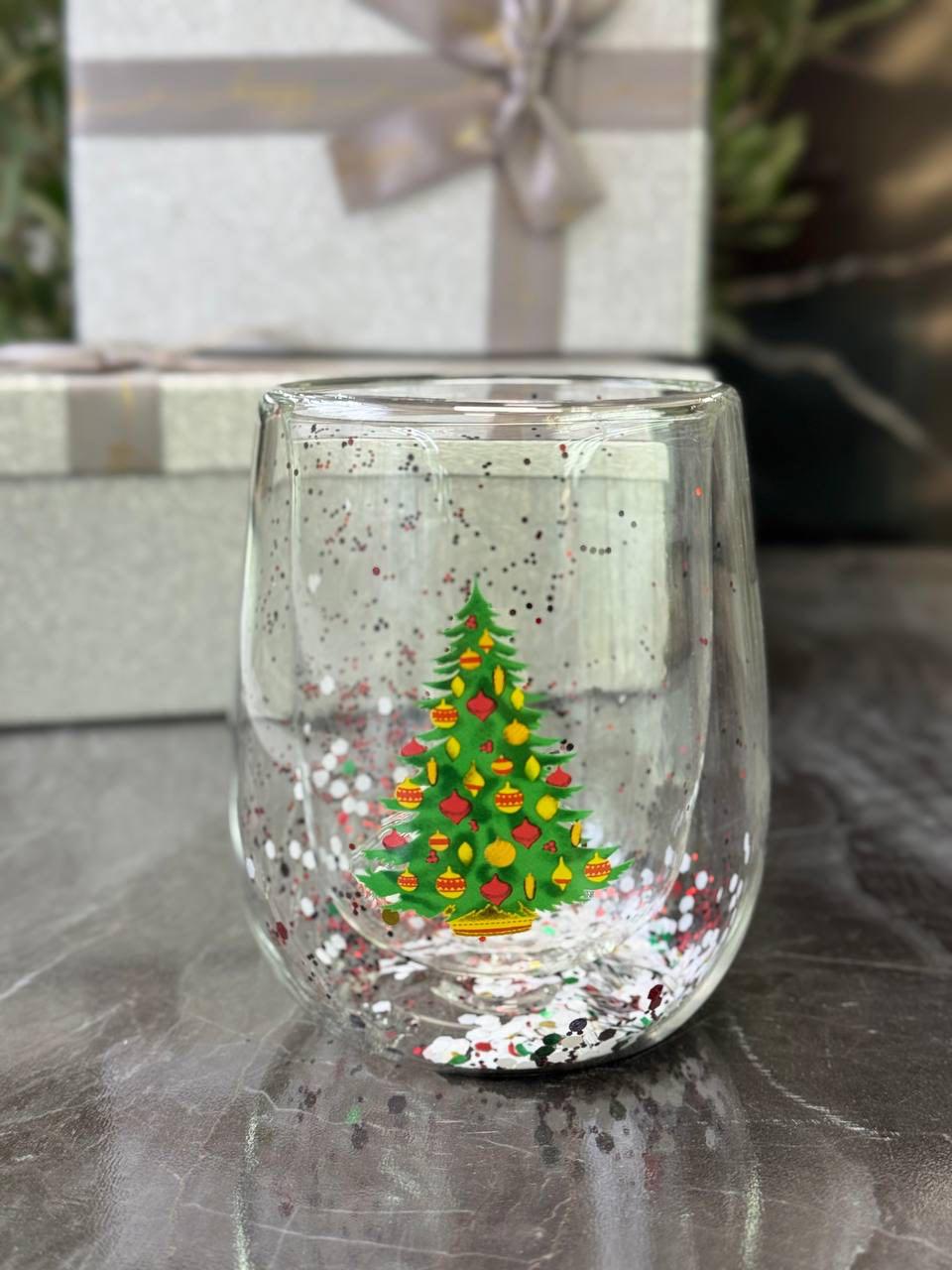 Стакан новогодний Зимнее чудо для горячих напитков с двойным дном 300 мл (8030-548)