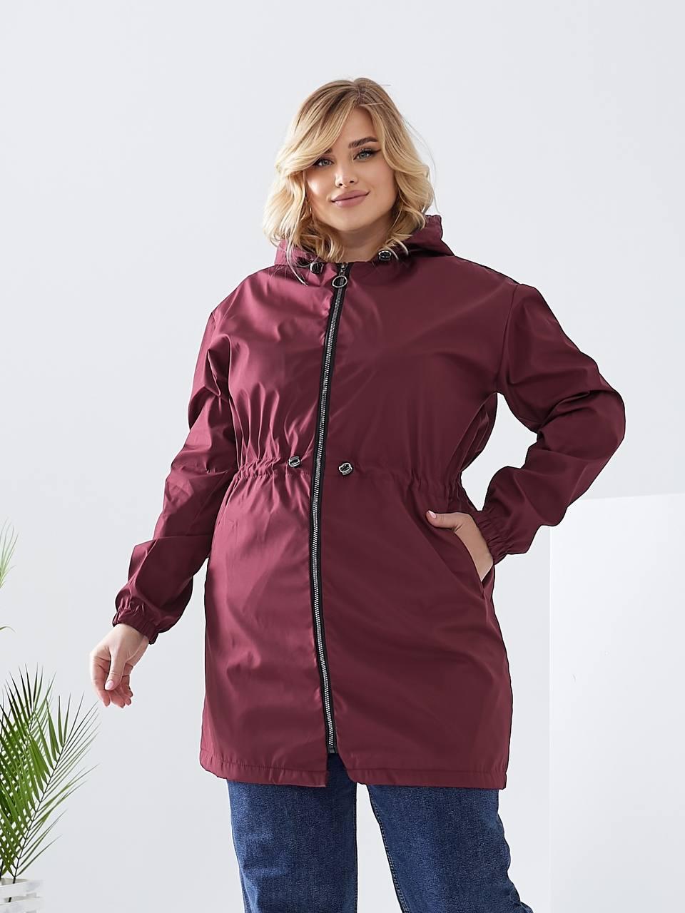 Плащ демісезонний Aiza А102 з капюшоном р. 46-48 Бордовий - фото 1 Плащ демісезонний Aiza А102 з капюшоном р. 46-48 Бордовий - фото 1