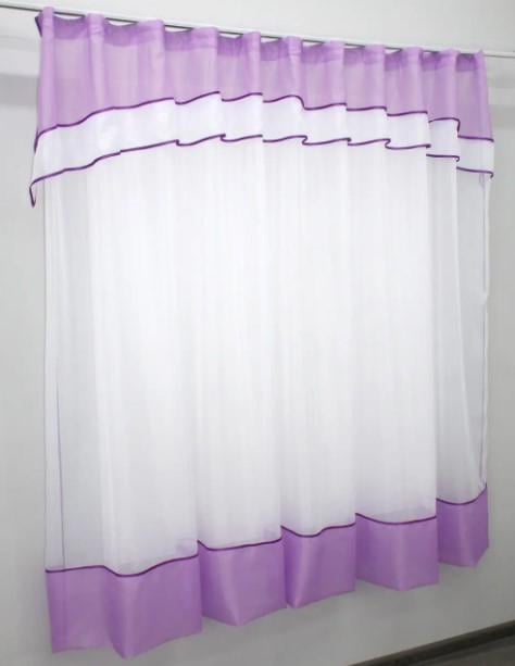 Гардина на кухню/балкон шифон 270х170 см Бузковий/Білий (110к) - фото 3 Гардина на кухню/балкон шифон 270х170 см Бузковий/Білий (110к) - фото 3