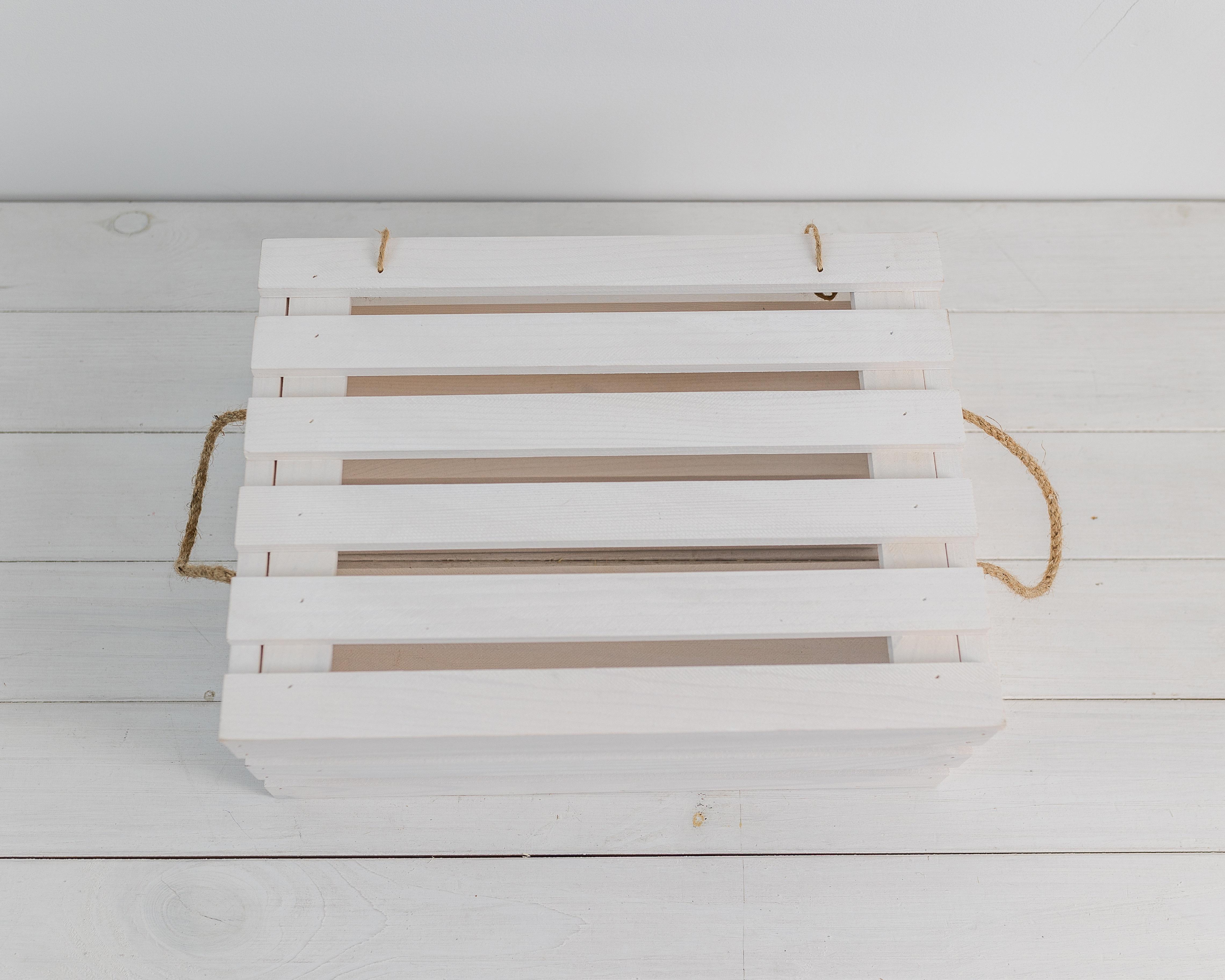 Ящик деревянный декоративный с крышкой Стандарт Лофт Белый (0002066) - фото 4 Ящик деревянный декоративный с крышкой Стандарт Лофт Белый (0002066) - фото 4