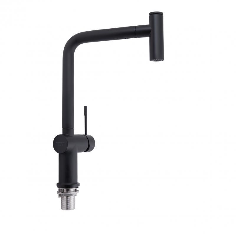 Смеситель Qtap Scorpio 9050105FB с выдвижным изливом Черный