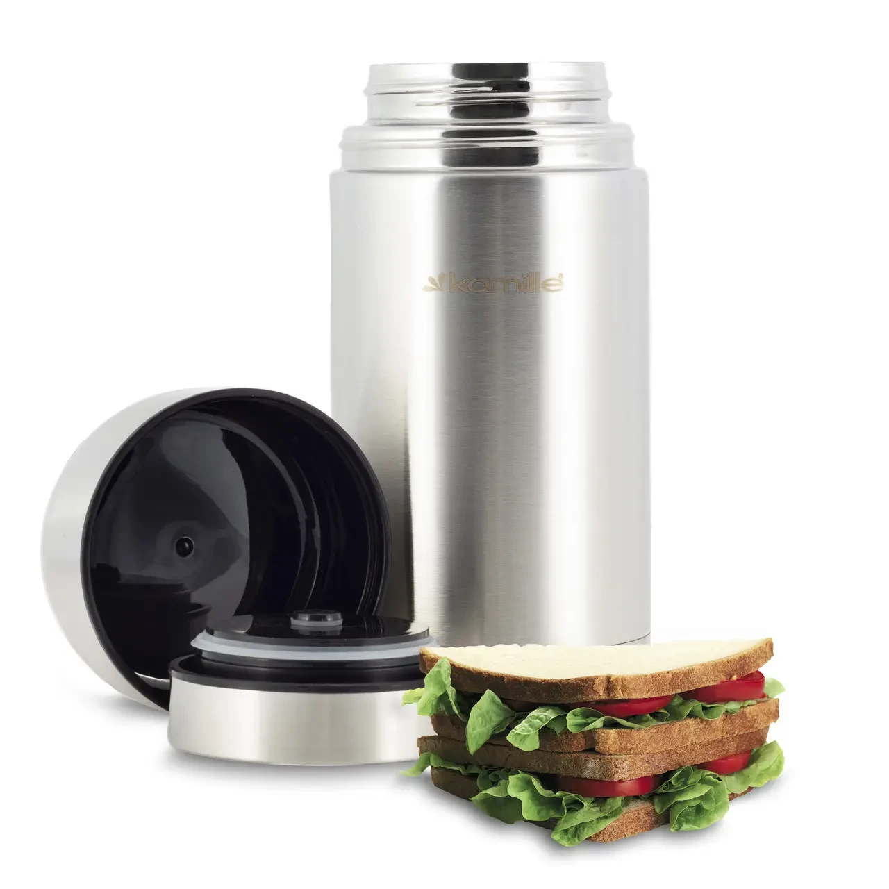 Термос для еды Kamille из нержавеющей стали 1000 мл (KM-2062) - фото 4 Термос для еды Kamille из нержавеющей стали 1000 мл (KM-2062) - фото 4
