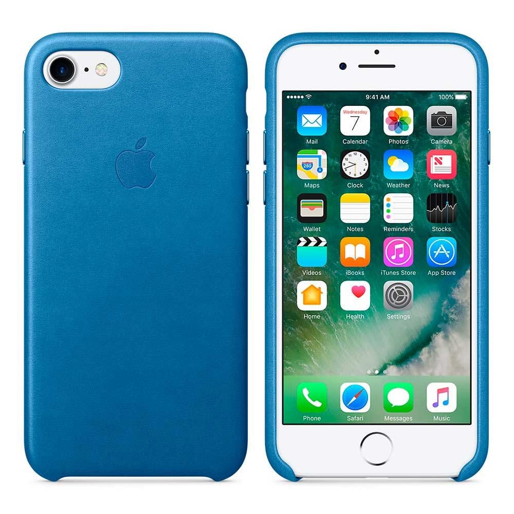 Чехол-накладка Apple Leather Case for iPhone 7,8,SE, Sea Blue (MMY42)