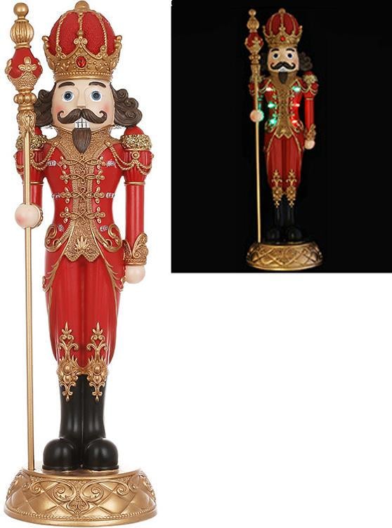 Фигура декоративная Щелкунчик с LED-подсветкой мундира 50 см Красный - фото 2 Фигура декоративная Щелкунчик с LED-подсветкой мундира 50 см Красный - фото 2