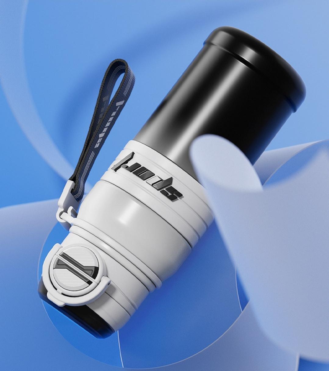 Термопляшка з подвійним ковпачком GRAFFITI CUP 680 мл Білий з чорним (2600786802) - фото 2