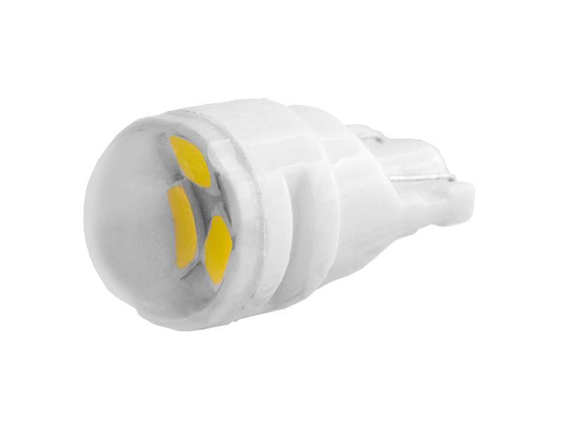 Автомобильная лампа светодиодная LEDUA T10-2835-3 SMD прозрачная керамика 12V Белый (3024)
