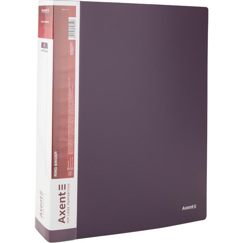 Папка Axent на 4-х кольцах А4 35 мм полипропилен Сливовый (1208-11-A)