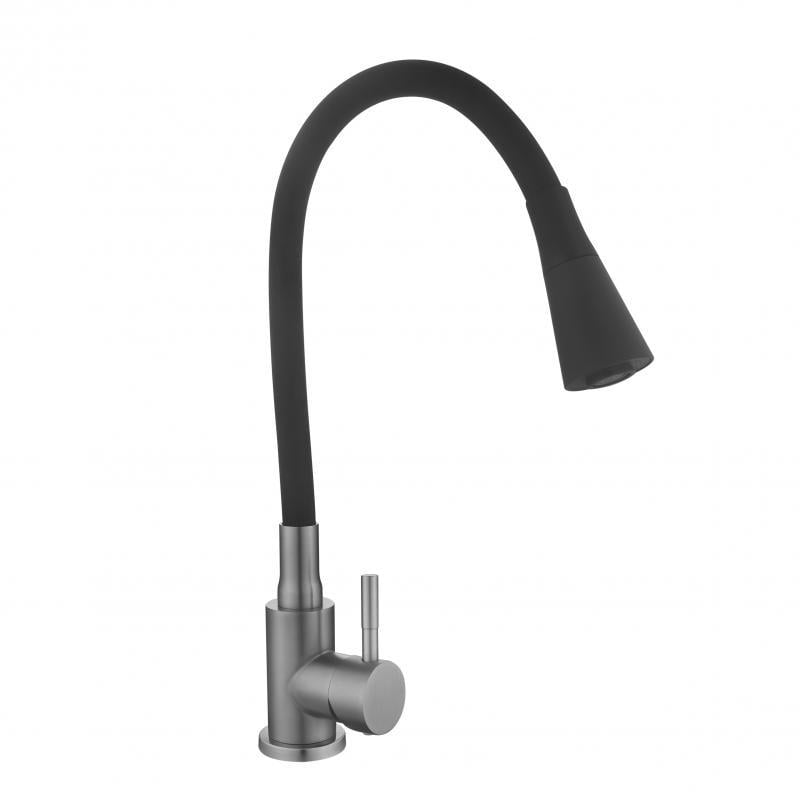 Змішувач для кухні Lidz Aria 015F31 з гнучким виливом Graphite/Black (SD00055690)