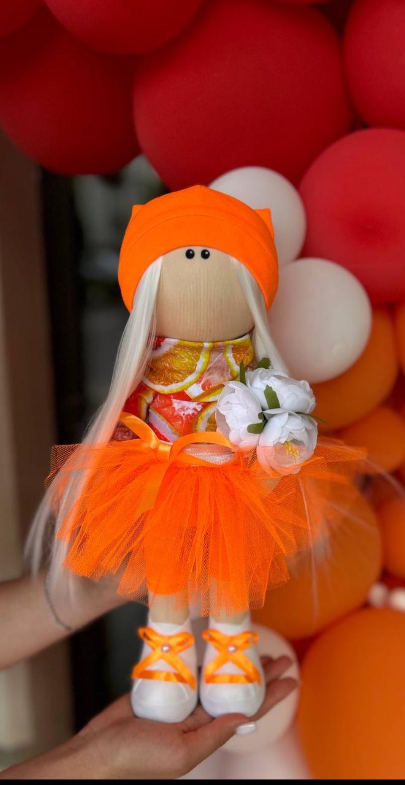 Лялька Тільда Оранжатка ручної роботи (3716) - фото 2 Лялька Тільда Оранжатка ручної роботи (3716) - фото 2