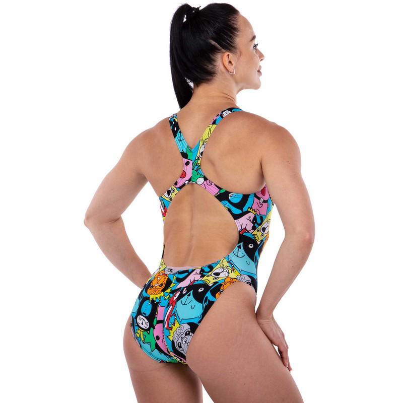 Купальник для плавання жіночий YINGFA Y-708 суцільний S Блакитний/Рожевий - фото 2