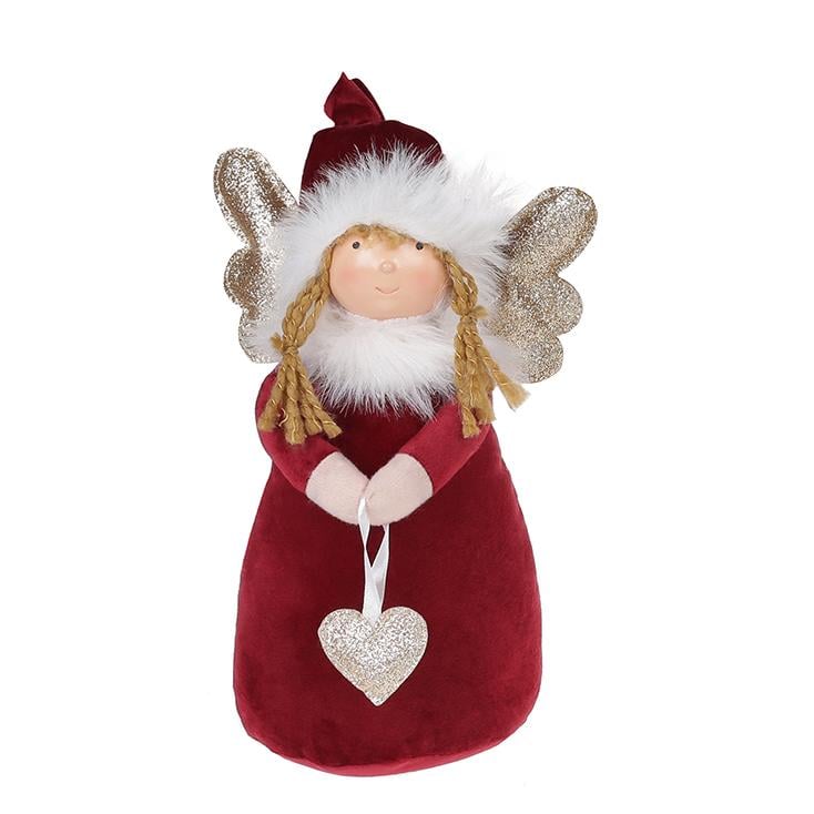 Мягкая игрушка новогодняя BonaDi Ангелочек Бордовый (910-202)