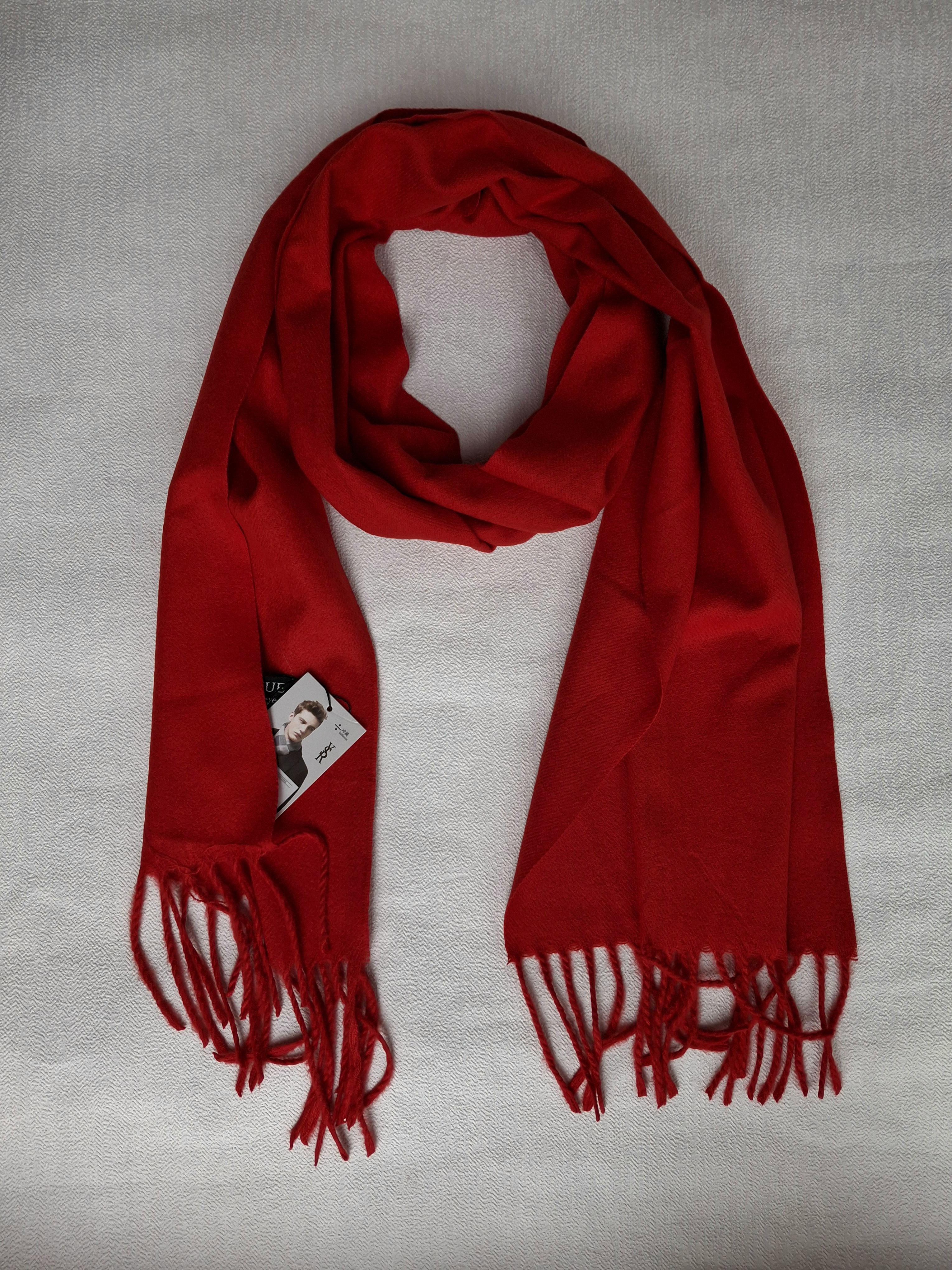 Шарф мужской кашемир 170х40 см Красный (30285134)