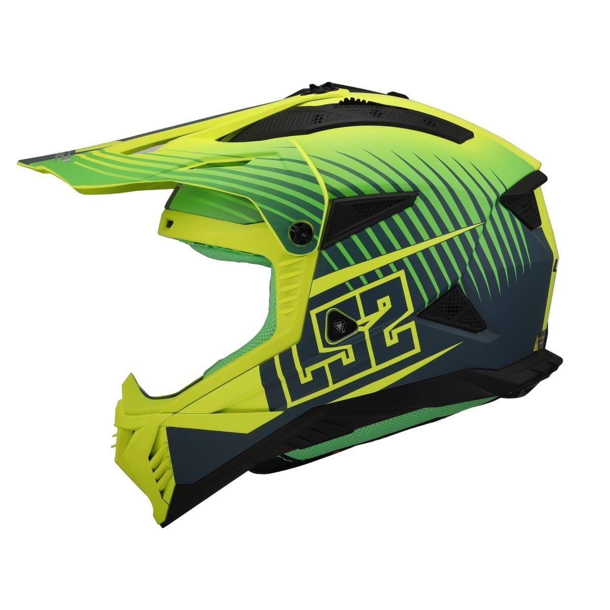 Мотошлем LS2 MX708 Fast 2 Duck L Matt Hi-Vis Green/Hi-Vis Yellow (36545)