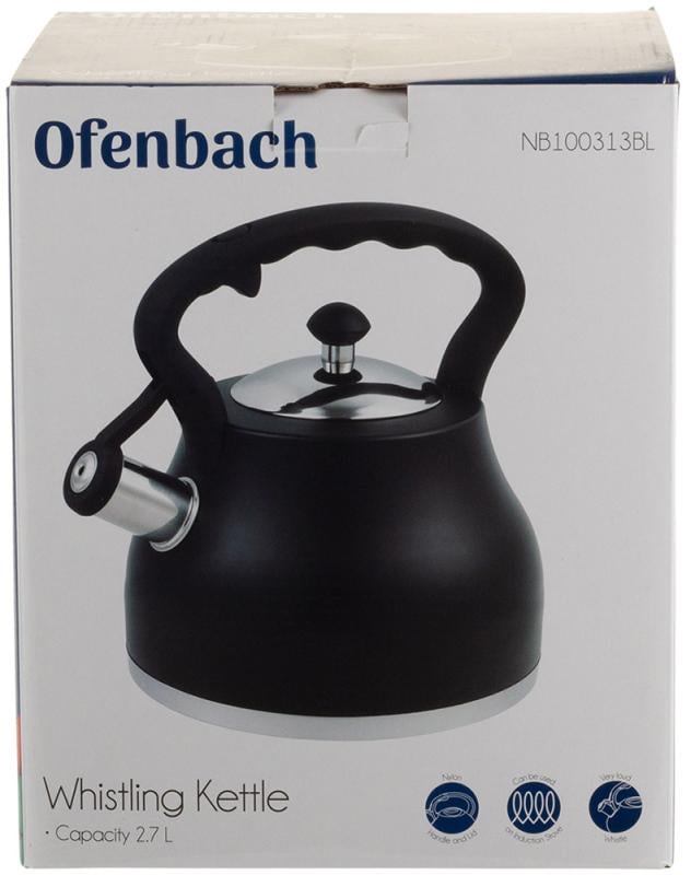 Чайник Ofenbach нержавіюча сталь зі свистком 2,7 л Black (NB-100313BL) - фото 6 Чайник Ofenbach нержавіюча сталь зі свистком 2,7 л Black (NB-100313BL) - фото 6