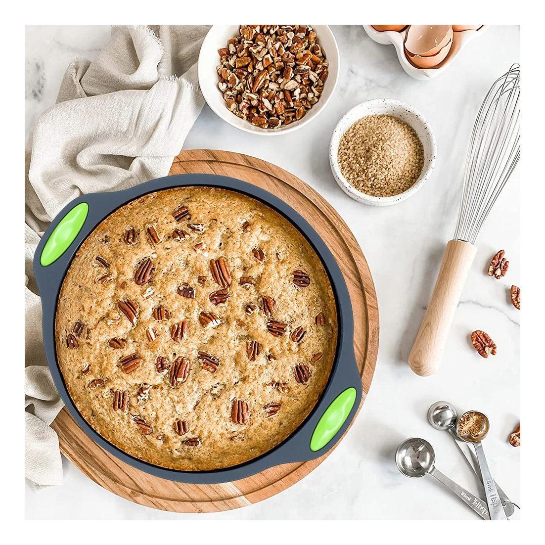 Форма для пирогів та тортів LuxShine 237-1 з ручками та рифленим дном силіконова Сірий (205117) - фото 6