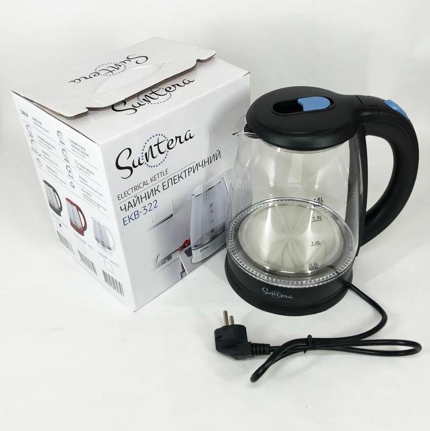 Стеклянные электрические чайники с подсветкой Suntera EKB-322B, чайники с подсветкой. Цвет: черный - фото 3 Стеклянные электрические чайники с подсветкой Suntera EKB-322B, чайники с подсветкой. Цвет: черный - фото 3