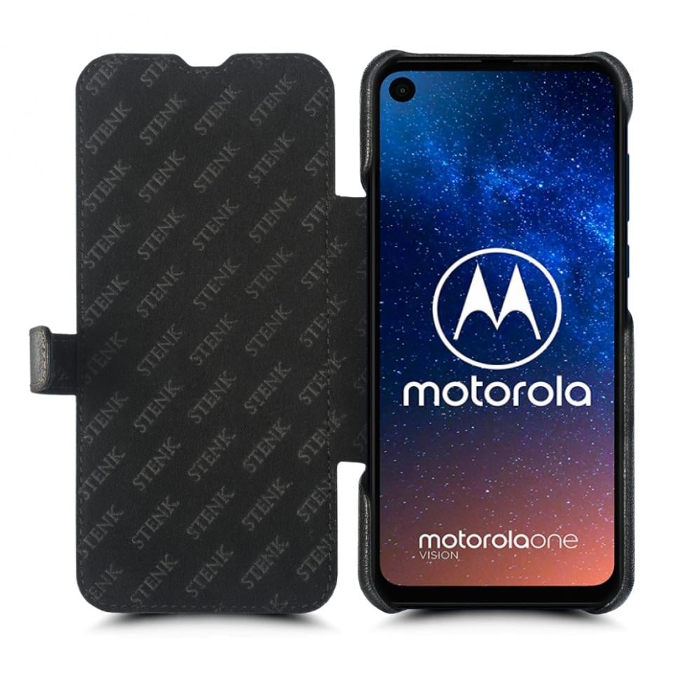 Чехол книжка Stenk Premium для Motorola One Vision Черный (68516)