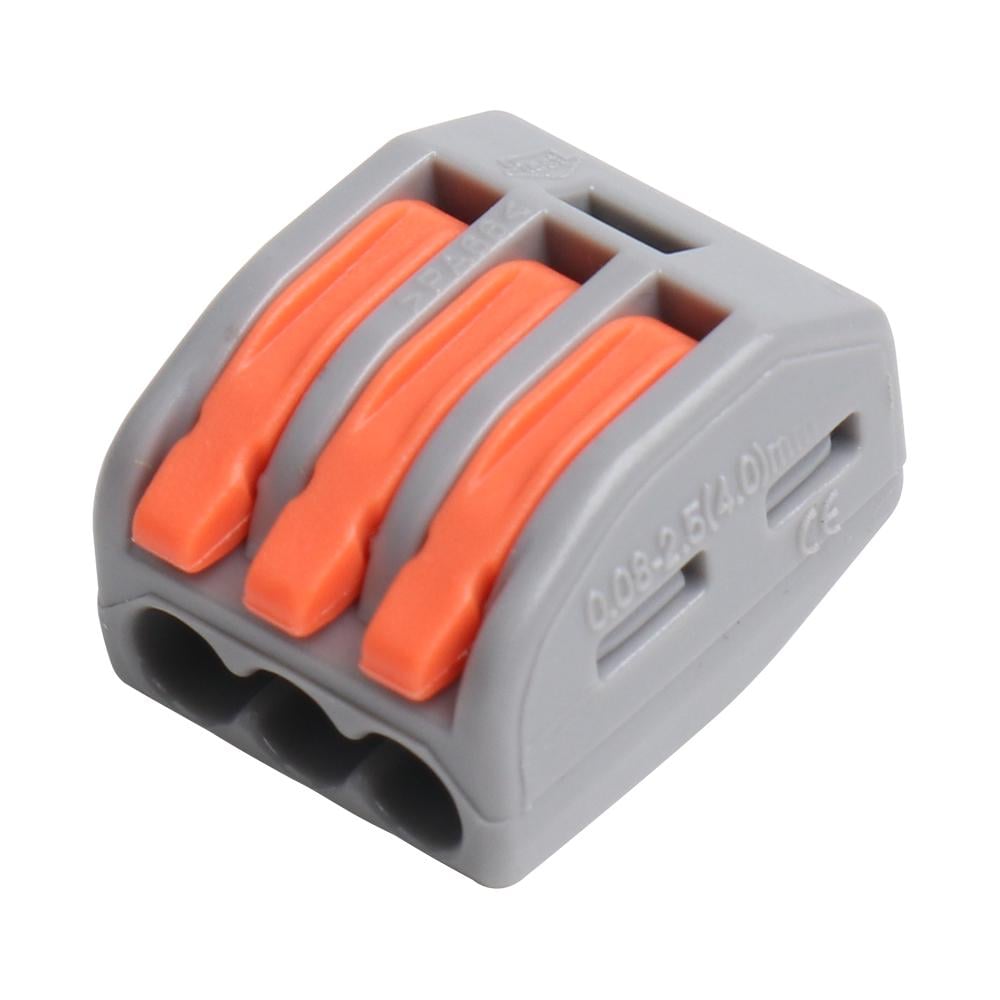 Клема швидкого монтажу Prolum RT-413 ПВХ ділима з'єднувальна 3 гнізда (503063) Клема швидкого монтажу Prolum RT-413 ПВХ ділима з'єднувальна 3 гнізда (503063)