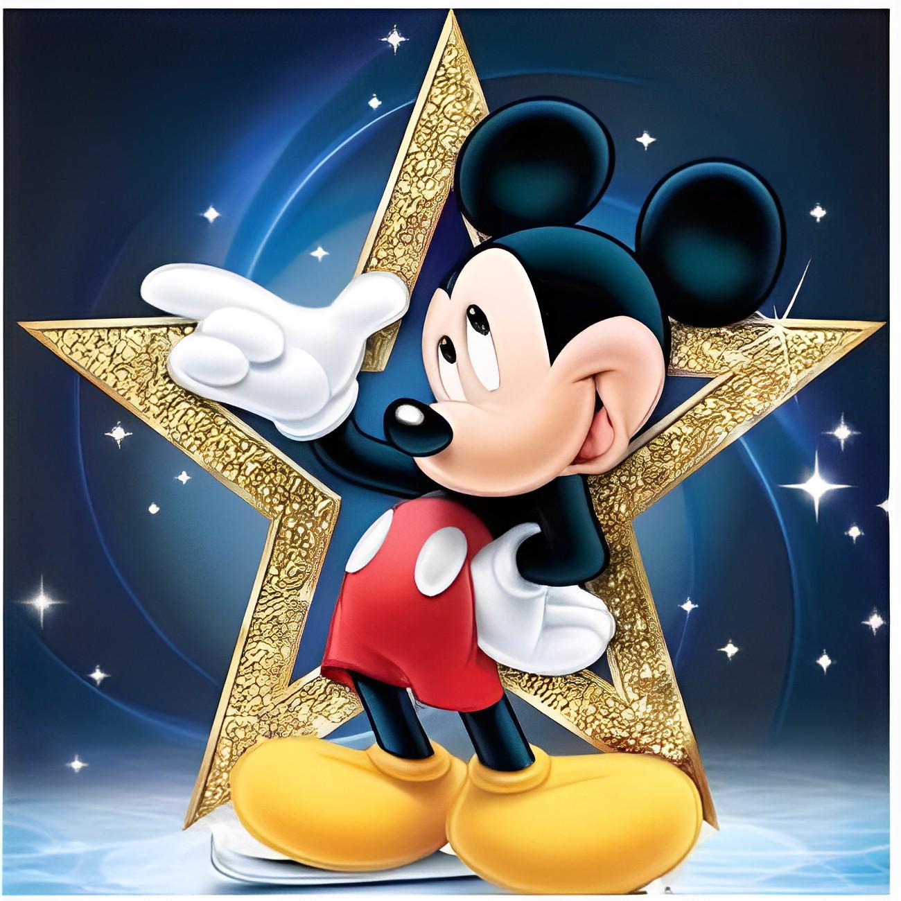 Алмазная мозаика Микки на подрамнике 30х40 см (90619-616)