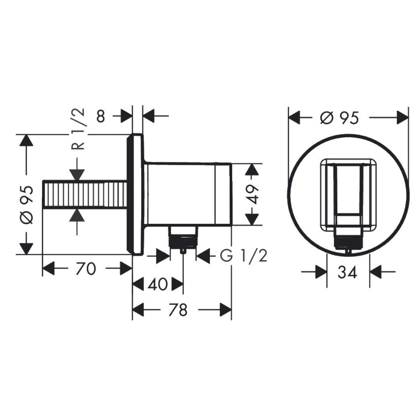 Подключение душевого шланга Hansgrohe FixFit Porter S 26487000 с держателем для лейки Хром (111865) - фото 2