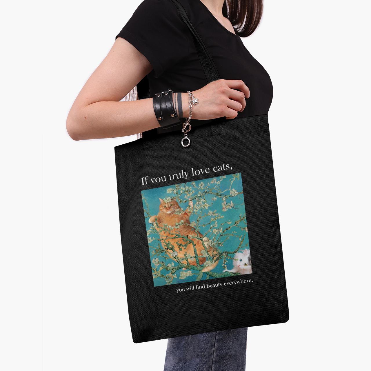 Еко сумка шоппер Vincent van Gogh Cat 41x35 см Чорний (9227-2963-BK)