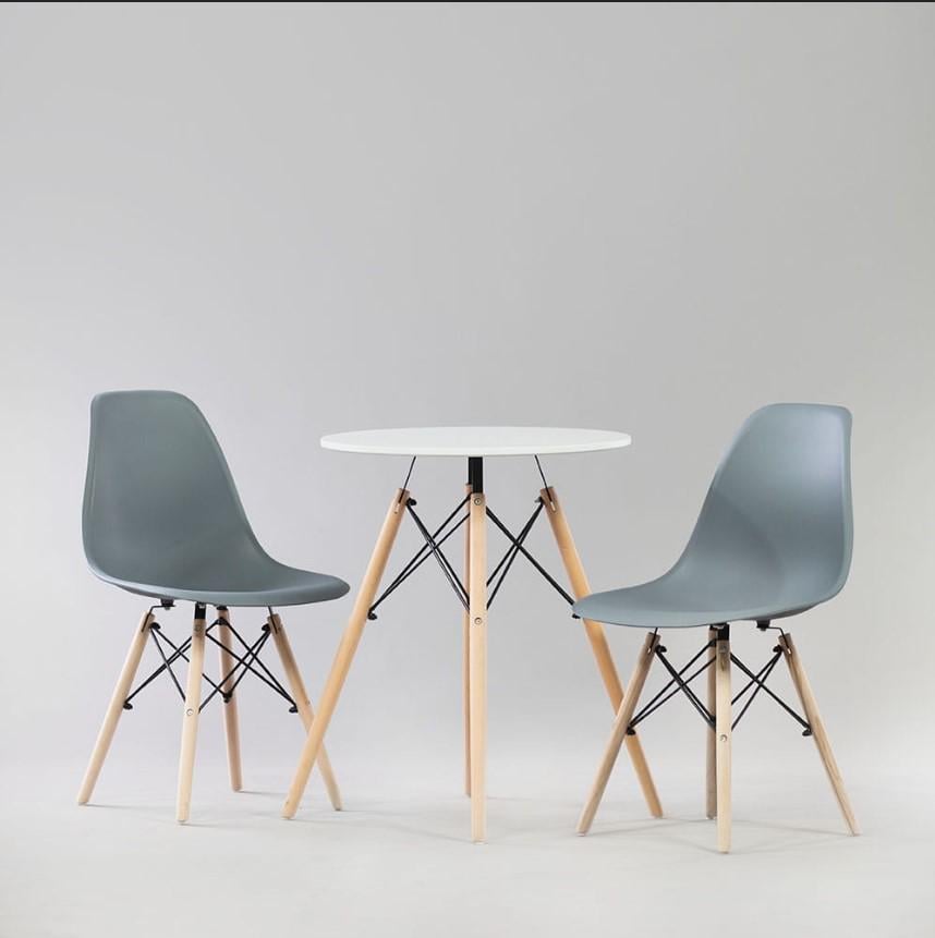 Мебель два стула со столом 80 см Серо-белый - фото 7 Мебель два стула со столом 80 см Серо-белый - фото 7