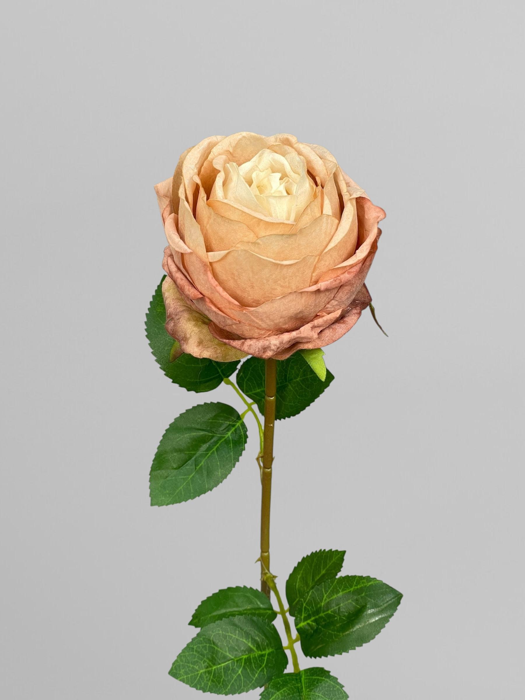 Искусственная роза сатиновая на стебле 59 см Бдительно-розовый (К02136)