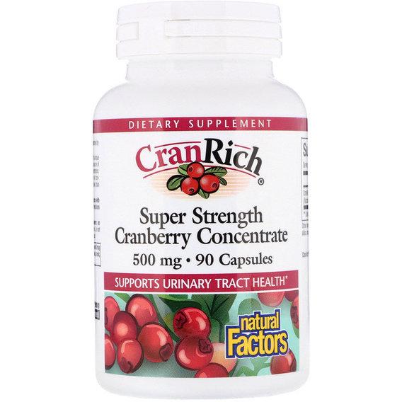 Клюква Natural Factors Cran Rich Super Strength Cranberry Concentrate NFS04512 500 мг 90 капс. (000002270)
