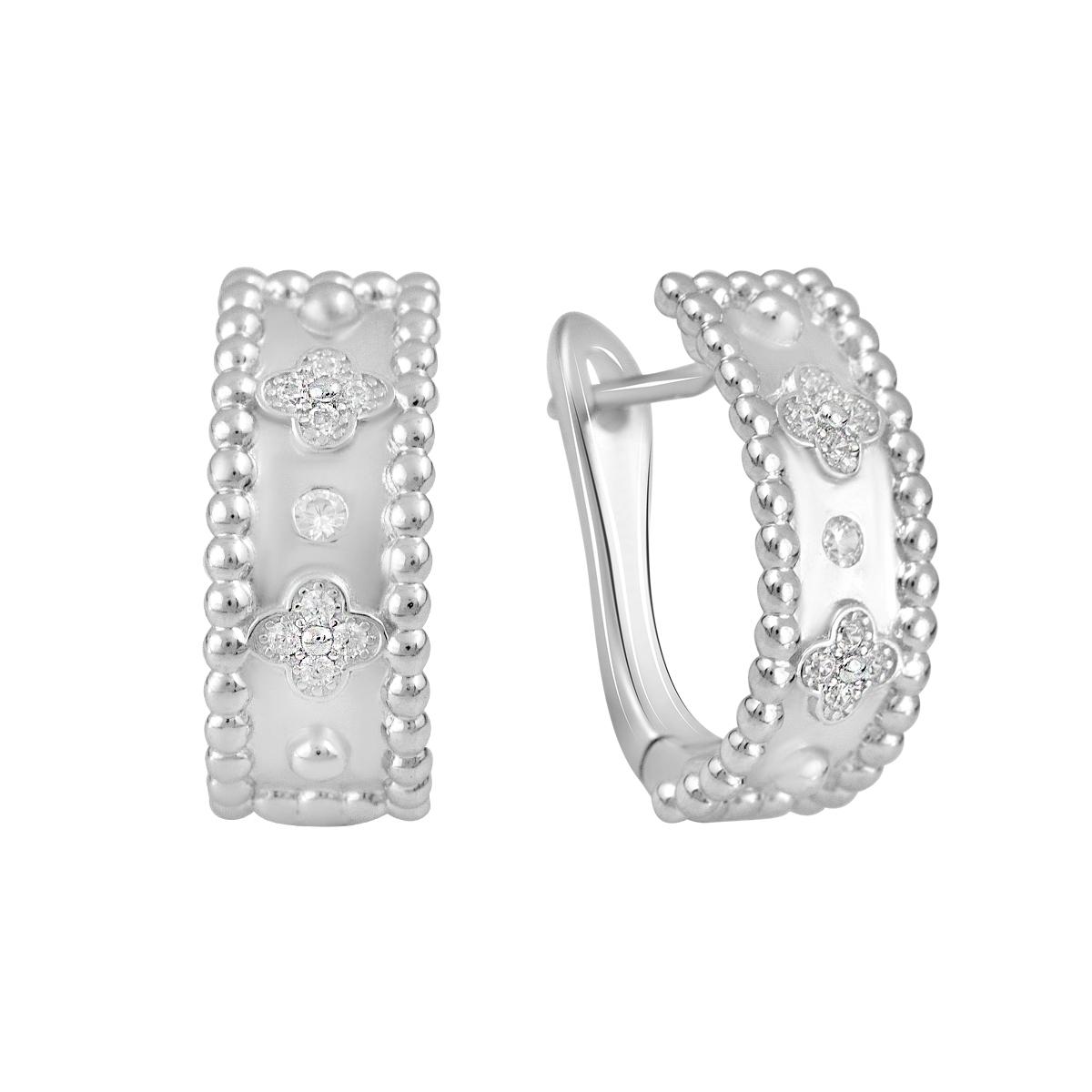 Серьги серебряные с фианитами (2128526)