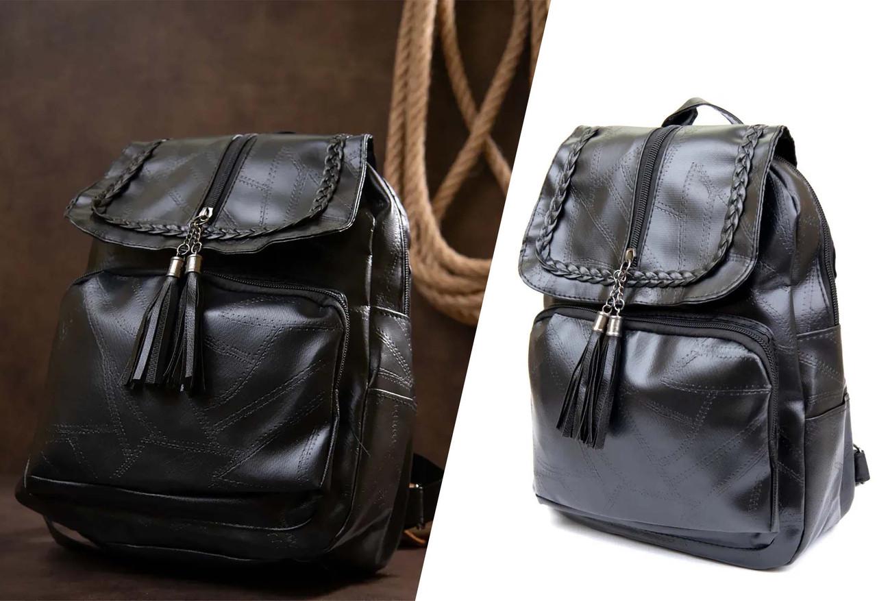 Рюкзак женский из кожзама Vintage Черный (id_114116) - фото 5
