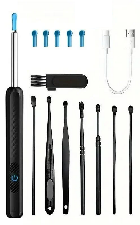 Вушна паличка розумна отоскоп Schwarz&Mayer Wi-Fi Чорний (24593337)