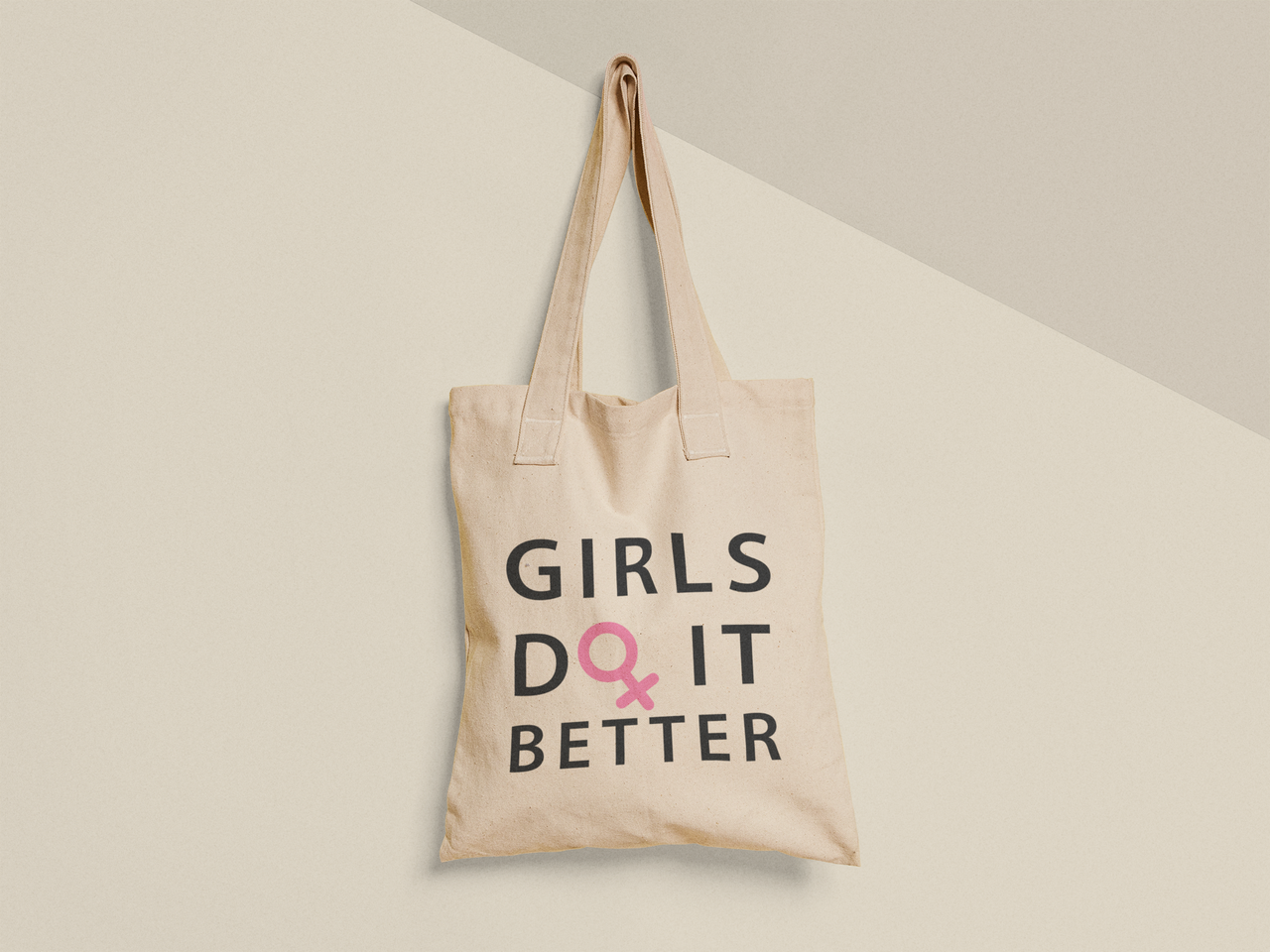 Эко-сумка шоппер с принтом "Girls do it better" 38х40 см Бежевый (ПН421-Т) Эко-сумка шоппер с принтом "Girls do it better" 38х40 см Бежевый (ПН421-Т)