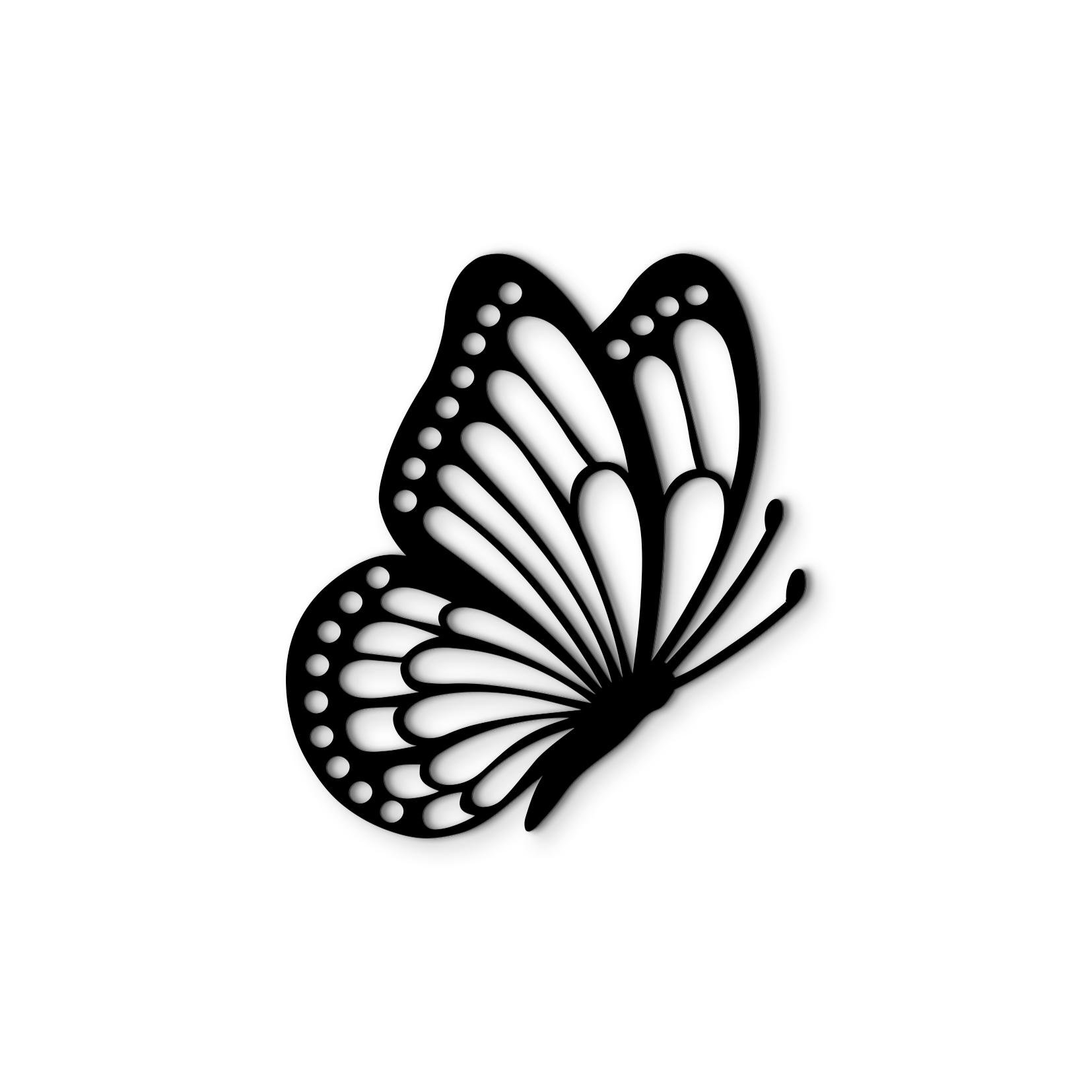 Декоративне панно з дерева Woodyard Чарівний Метелик у профіль 15x18 см Чорний матовий (0531sBlack6) - фото 2